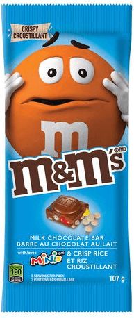 M & M's Milk Chocolate Bar With Minis & Crisp Rice 107.7 g