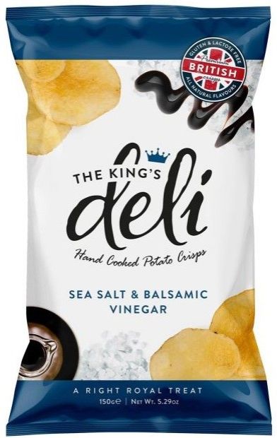 The King's Deli Hand Cooked Potato Crisps Sea Salt & Balsamic Vinegar 150 g