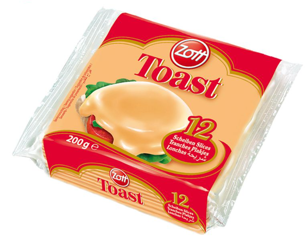 Zott Toast Cheese 200 g 12 Slices