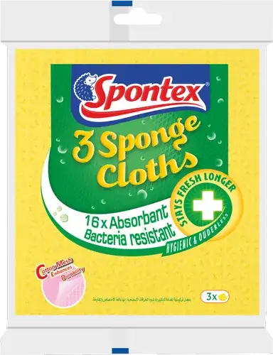 Spongex Anti-Bacterial Cellulose Sponge Wipes x3