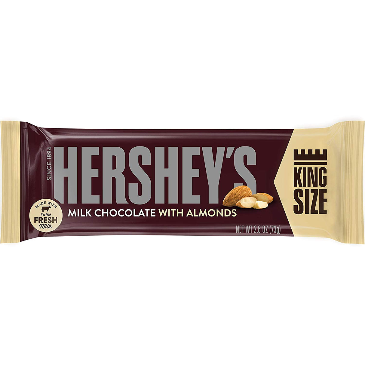 Hershey's King Size Milk Chocolate With Whole Almonds 73 g