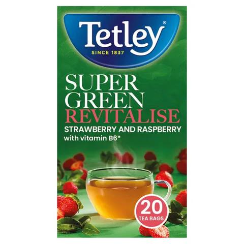 Tetley Super Green Tea Boost Strawberry & Raspberry 40 g x20