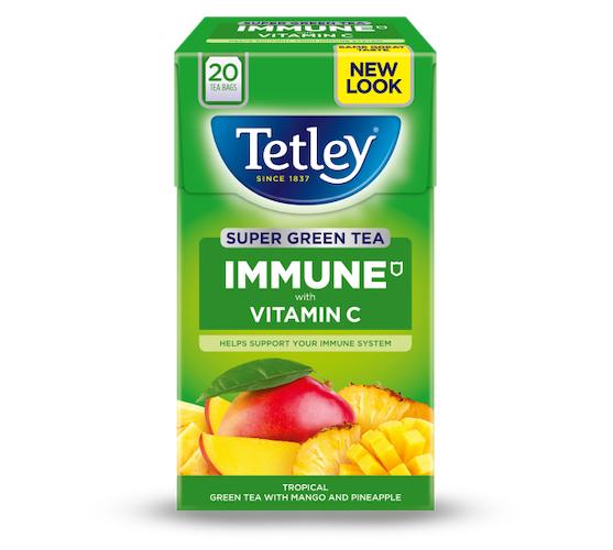 Tetley Super Green Tea Immune Tropical With Mango & Pineapple 40 g x20