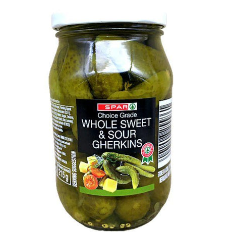 Spar Whole Sweet & Sour Gherkins 780 g