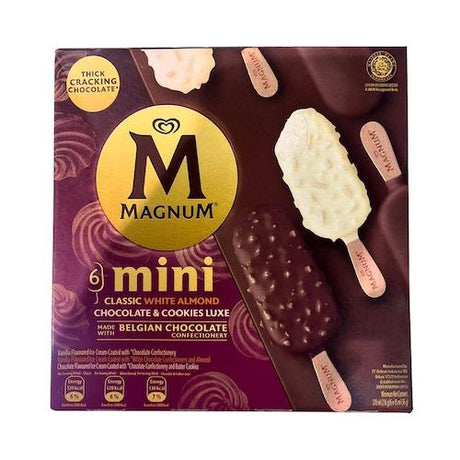 Magnum Mini Classic White Almond Chocolate & Cookies Luxe 270 ml x6