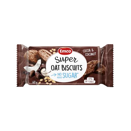 Emco Super Oat Bisucuit No Added Sugar Cocoa & Coconut 60 g