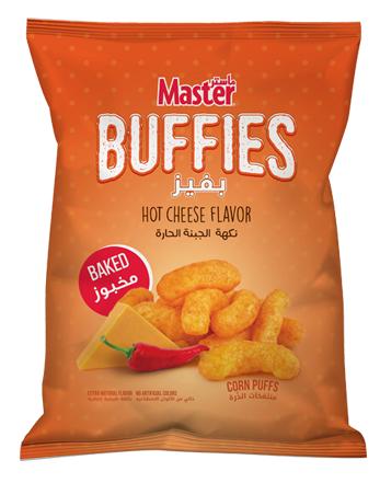 Master Buffies Hot Cheese Flavor Baked Corn Puffs 16 g