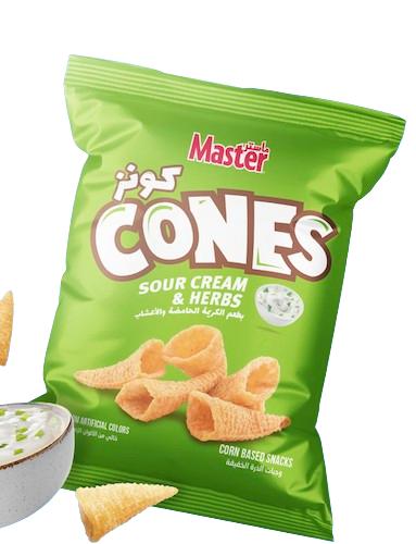 Master Cones Sour Cream & Herbs Corn Based Snacks 23 g