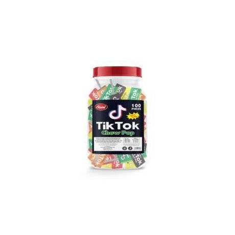 Excel Tik Tok Chew Pop Jar With Tattoo 800 g x100