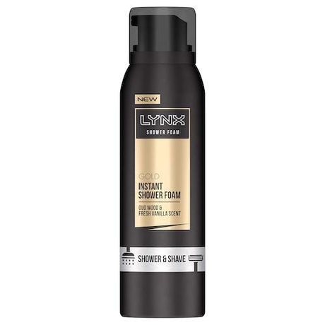 Lynx Gold Instant Shower Foam Oud Wood & Fresh Vanilla Scent Shower & Shave 200 ml