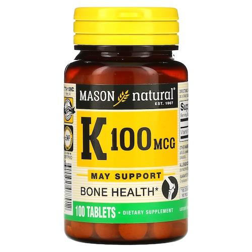 Mason Natural Vitamin K 100 mcg 100 Tablets