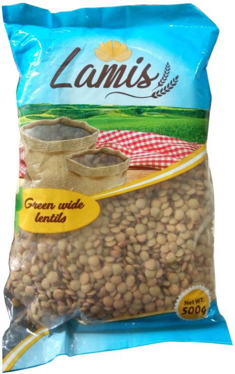 Lamis Green Wide Lentils 500 g