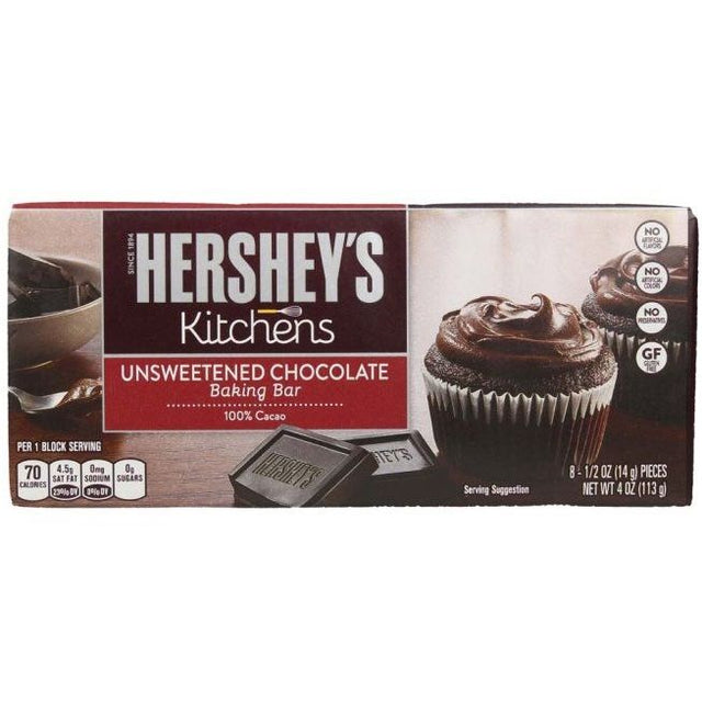 Hershey's Kitchens Unsweetened Chocolate Baking Bar 113 g