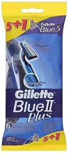 Gillette Blue II Plus Razor x5 + 1 Free