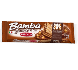 Balocco Bambu Extra Cream Crispy Wafers Filled With Cocoa Cream 100 g