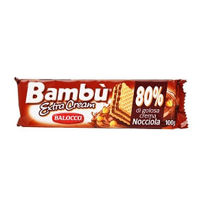 Balocco Bambu Extra Cream Crispy Wafers Filled With Hazelnut Cream 100 g