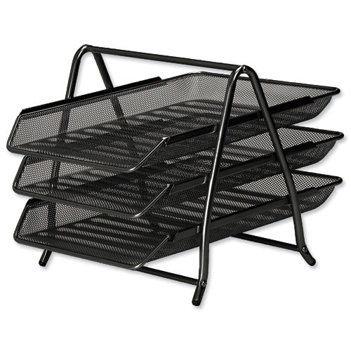 Three-Tier File Tray Black cmb82001B