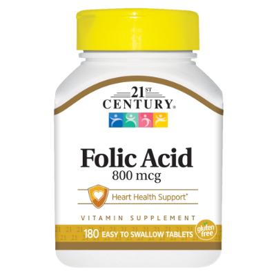 21st Century Folic Acid 800 mcg 180 Tablets Supermart.ng