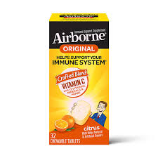 Airborne Immune Support Supplement Citrus Flavour 32 Chewable Tablets Supermart.ng