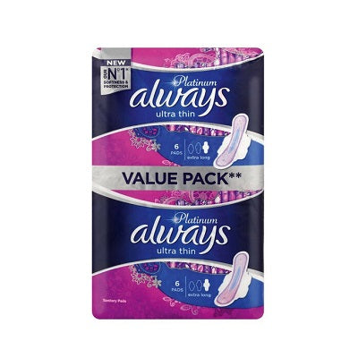 Always Ultra Platinum Sanitary Pads Extra Long x12 Supermart.ng