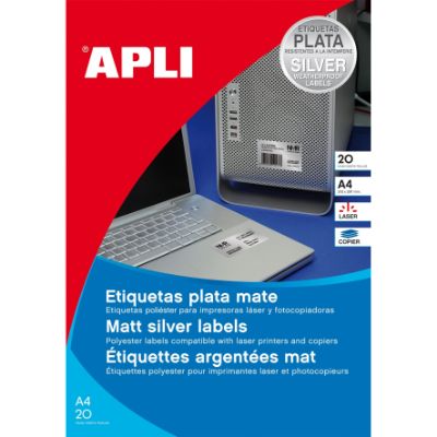 Apli Adhesive Label 63.5 x 29.6 10 Sheets - Silver Supermart.ng