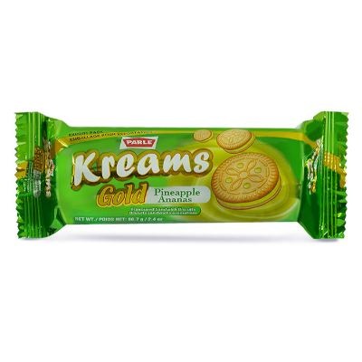 Parle Kreams Gold Pineapple Sandwich Biscuits 75.6 g