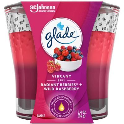 Glade Candle Vibrant 2 in 1 Radiant Berries & Wild Raspberry 96 g