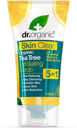 Dr Organic Skin Clear Tea Tree 5 in 1 Exfoliating Scrub 150 ml