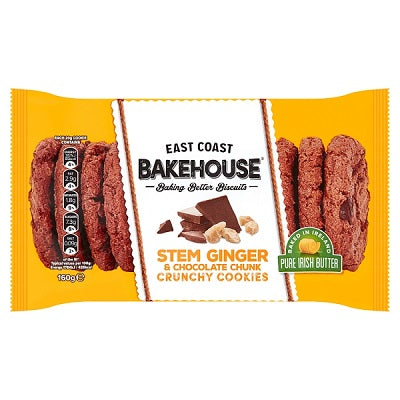 Bakehouse Stem Ginger & Choco Chunk Crunchy Cookies 160 g