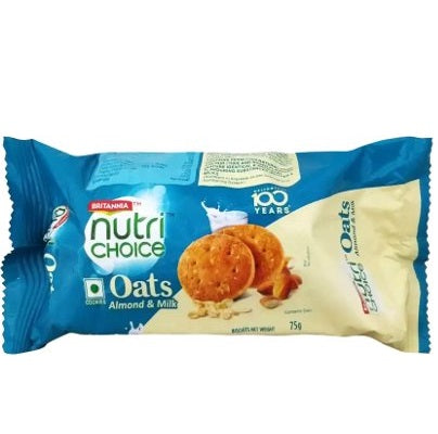 Britannia Nutri Choice Almond & Milk Oats Cookies 76 g