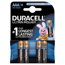 Duracell Ultra Power Battery With Power Check AAA MX2400 x4