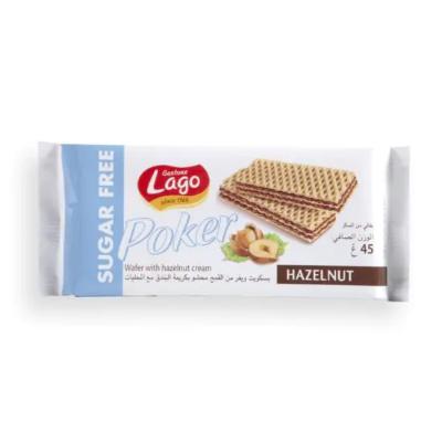 Lago Poker Sugar Free Hazelnut Cream Wafer Cookies 45 g