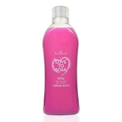 Pampered Cleansing & Moisturising Cream Bath Love To Soak Rose 1 L